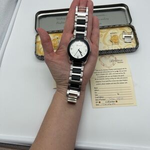 Brighton Black and White Watch with Case, Working, with Extra Link